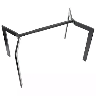 Estructura de taula ajustable en longitud en negre. Ajust 104-144 cm, profunditat 68 cm, alçada 72,5 cm
