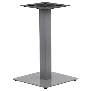 Metal bordfod af stål, grå farve, fodmål 45 x 45 cm, højde 72,5 cm, vægt 16,8 kg, til overflader op til 70x70 cm