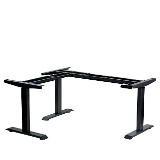 Ofisler için elektrikli yükseklik ayarlı büyük metal masa çerçevesi, ayarlanabilir yükseklik 61,5-126,5 cm, siyah renk, üç motor