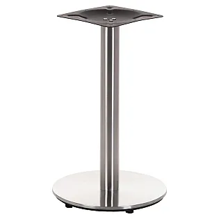 Base de mesa central de acero inoxidable, base redonda, cepillada, diámetro 45 cm, altura 71,5 cm