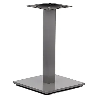 Pata de mesa central fabricada en acero, base cuadrada, color gris aluminio, base 45x45 cms, altura 72 cms