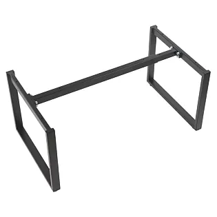 Estructura massissa de taula metàllica amb potes quadrades, color negre, alçada 42 cm, longitud ajustable 80-130 cm