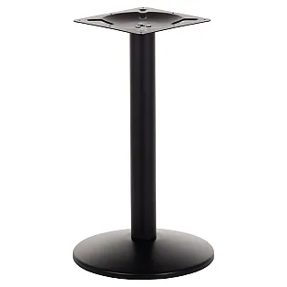 Base de mesa central de metal hecha de acero, altura 72,5 cm, diámetro de la base 42,5 cm, color negro