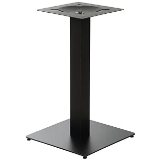 Metalen centrale tafelvoet van staal, hoogte 73 cm, afmetingen van de bodemplaat 45x45 cm, zwarte kleur