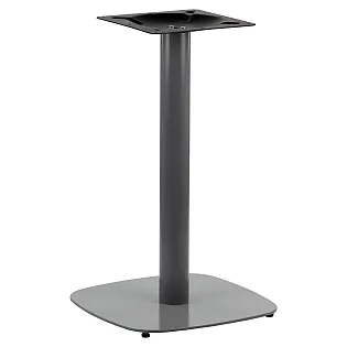 Centralt bordstel lavet af metal, grå farve, højde 73 cm, bundmål 45x45 cm, vægt 13,9 kg