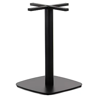 Metalliskt centralt bordsben av stål, svart färg, höjd 73 cm, basmått 55x55 cm