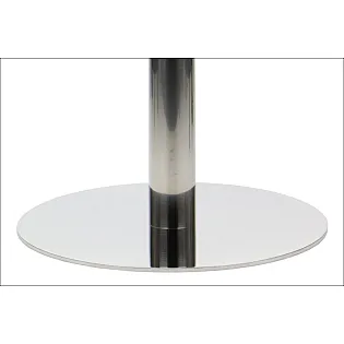Centrale tafelvoet van roestvrij staal, gepolijst, hoogte 72,5 cm, diameter voet 49,5 cm