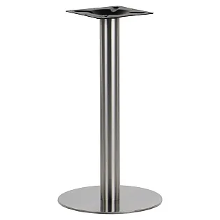 Base de mesa central em aço inoxidável, escovado, diâmetro da base 39,5 cm, altura 72,5 cm