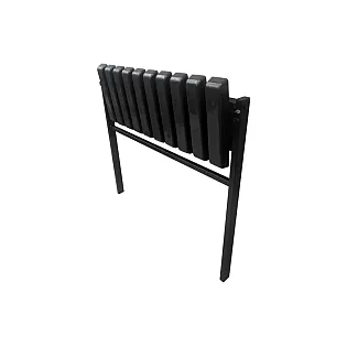 Friedhofsbank Breite 82 cm, Metallisch mit klappbarem PVC-Sitz, für Betoneinbau