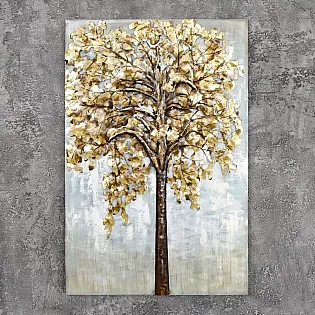 3D kovový nástěnný dekor Tichá síla přírody, rozměry 70x120 cm