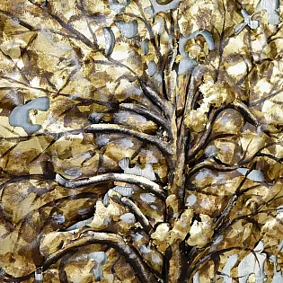 3D kovový nástěnný dekor Tichá síla přírody, rozměry 70x120 cm