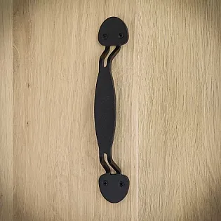 Bīdāmo durvju metāla rokturis izgatavots no tērauda, melnā krāsā, komplektā 4 gab., garums 24,3 cm