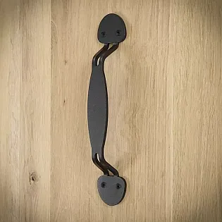 Puxador de metal para porta de correr em aço, cor preta, conjunto de 4 peças, comprimento 24,3 cm
