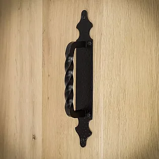 Liukuoven metallikahva terästä, lakattu, musta väri, sarja 4 kpl, pituus 28 cm