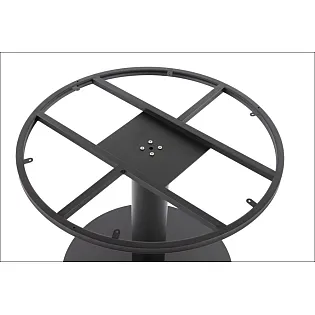 Centralt metalbordben i stål til store laminerede bordplader, sort farve, højde 72,5 cm, maks. diameter 70 cm