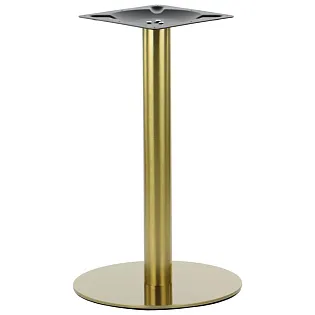 Paslanmaz çelik metalden yapılmış orta masa ayağı, altın rengi, yükseklik 72,5 cm, taban çapı 45 cm