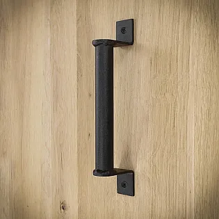 Metal sliding door pull handle made of steel, black color, height 21.5 cm, weight 280 grams, set of 4 pcs.