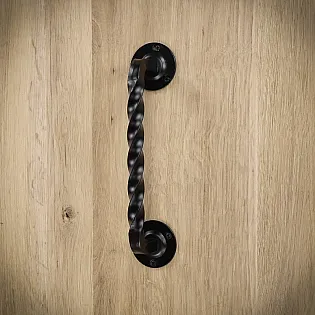 Tragere metalica rasucita, maner pentru usi culisante, culoare neagra, inaltime 24 cm, greutate 450 grame, set 4 buc.