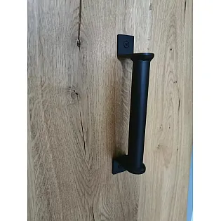 Metal sliding door pull handle made of steel, black color, height 21.5 cm, weight 280 grams, set of 4 pcs.