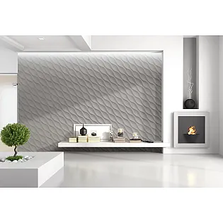 3D dekoratīvie sienu polistirola paneļi Relax, 60x60cm, baltā krāsā, krāsojami, komplektā 12 gab. 4.32 m2