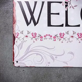 Dekoratīvā sienas plāksne, WELCOME FLOWER, 30x20 cm