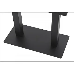 Metal dobbeltben bordfod af stål, højde 72 cm, bundplade 80x40 cm, til bordplade størrelse op til 110x60 cm, farve sort