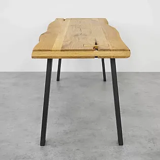 Low height metal furniture legs for coffee table or bench made from steel, classic trapezoid style, height 45 cm, width 40 cm, set of 2 pcs