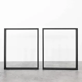 Picioare de masă metalice pătrate Square-Light, culoare neagră, cu dimensiunile 60x71 cm, set 2 buc.