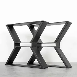 Sada 2 moderních průmyslových kovových nohou stolu Prestige velikost 40x45 cm odolná základna konferenčního stolku lavice