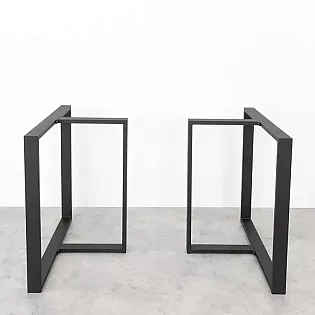 Massive screw-on T-shaped metal table legs, dimensions 80x71x35 cm, set of 2 pcs.