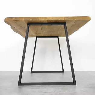 Gambe da tavolo in metallo con forma trapezoidale, realizzate in acciaio, dimensioni 65x71cm, set di 2 pz.