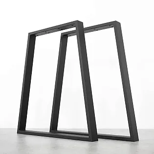 Metall Dëschbeen mat trapezoid Form, aus Stol, Dimensiounen 65x71cm, Set vun 2 Stéck.