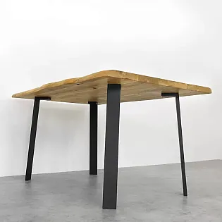 Pés de mesa de aço com ângulo plano, cor preta, altura 71 cm, perfil 8x2cm, conjunto de 4 peças.