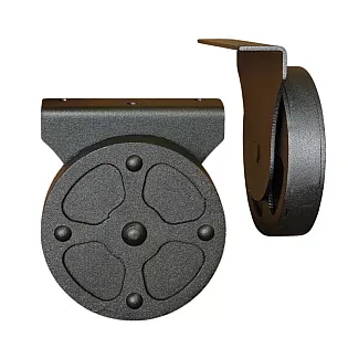 Möbelhjul i metall med en diameter på 7,5 cm, 12 cm eller 20 cm, set med 2 st.