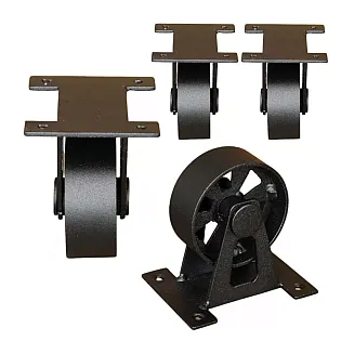 Metall Miwwelrullen mat enger Gesamt Héicht vun 10 cm, Radduerchmiesser 7,5 cm, Set vu 4 Stéck