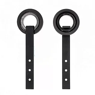 Systém posuvných dveří pro dřevěné dveře z oceli, černá barva, pro dveře do 130 kg, délka 2 metry, upevnění na stěnu