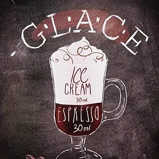 Dekorativní kovová nástěnná deska, GLACE COFFEE, 20x30 cm