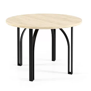 Elegante mesa de centro de forma redonda con altura 47 cm, diámetro 75 cm con superficie laminada de alta resistencia en varios colores