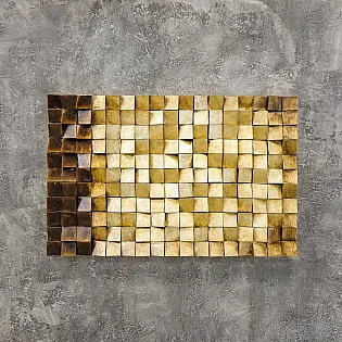 Artă metalică 3D, mozaic auriu 2, 110x70 cm