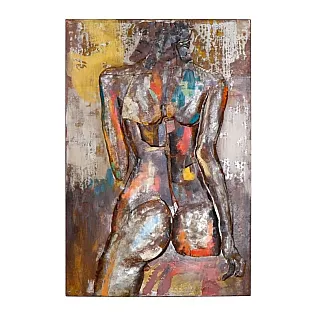 Reflexionen von ihr 3D-Metall-Loft-Stil Akt, Maße 120x70 cm