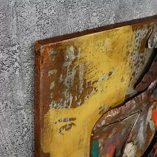 Reflexionen von ihr 3D-Metall-Loft-Stil Akt, Maße 120x70 cm