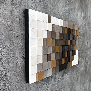 3D drevený obraz MOZAIKO, 97x55cm