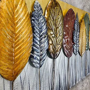 Decoração de parede 3D em metal, floresta, 56x180 cm