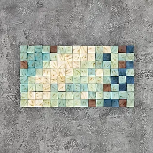 3D dekor na stenu, drevený, viacfarebný, 55x103cm