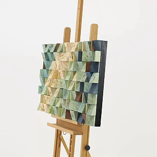3D dekor na stenu, drevený, viacfarebný, 55x103cm