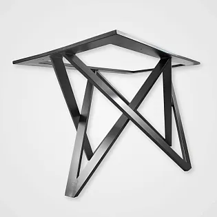 Стальной 3D-каркас стола ручной работы Треугольники с верхней опорой, для больших столов, длина 130 см, ширина 70 см, высота 72 см