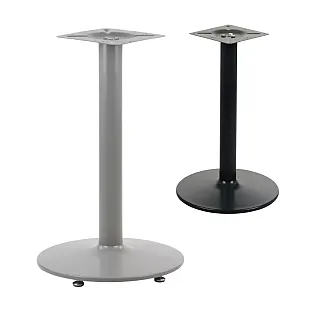 Bază metalică pentru masă centrală cu coloană centrală, din oțel, culoare neagră sau aluminiu, înălțime 72 cm, diametru bază 46 cm