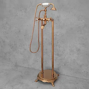 Fristående golvbadkran, färg - roséguld, polerad, höjd 105cm