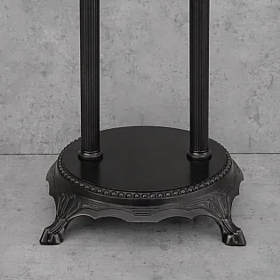 El duşlu, pirinçten yapılmış, 3D dokulara sahip, bakır aşınmalı siyah, vintage tarzda bağımsız banyo musluğu, yükseklik 104 cm.