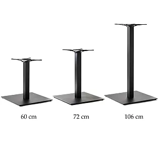 HORECA čelična kvadratna noga stola za velike površine stola s veličinom do D110 cm, visine 60 cm, 72 cm ili 106 cm, bilo koja RAL boja
